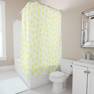 Doodle Paws, Dog Paws, Yellow Paws Shower Curtain