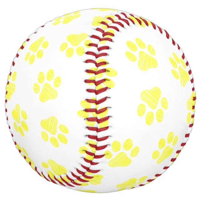 Doodle Paws, Dog Paws, Yellow Paws Softball (Angled)