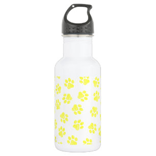 Doodle Paws, Dog Paws, Yellow Paws Stainless Steel Water Bottle