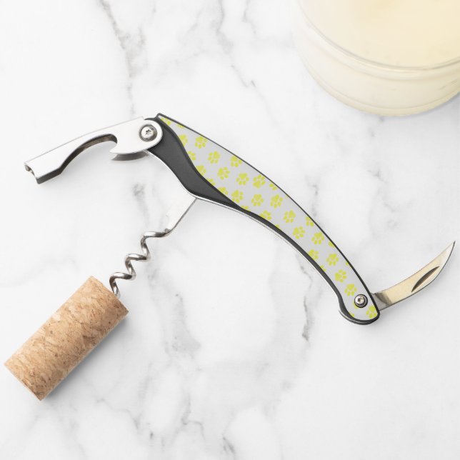 Doodle Paws, Dog Paws, Yellow Paws Waiter's Corkscrew (Front)