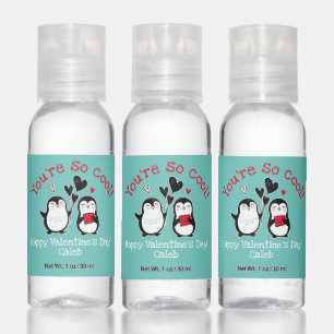 Doodle Penguin Valentine Hand Sanitizer