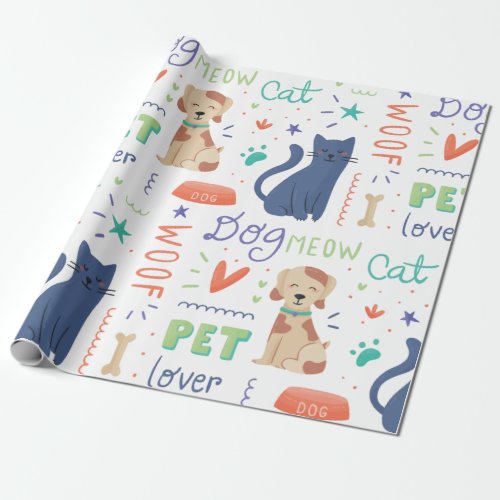 Doodle Pet Lovers Wrapping Paper
