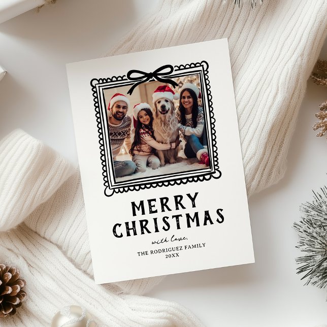 Doodle Photo Frame Christmas Holiday Card (Creator Uploaded)