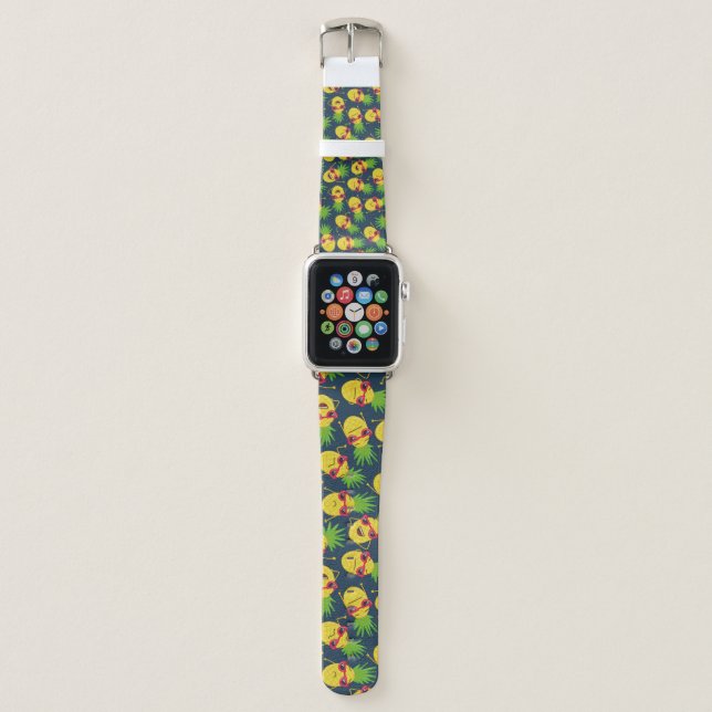 Doodle pineapples, hand drawn, summer pattern. apple watch band (Front)