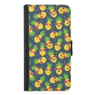 Doodle pineapples, hand drawn, summer pattern. samsung galaxy s5 wallet case