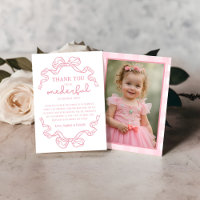 Doodle Pink Bow Baby Girl 1st Birthday Photo