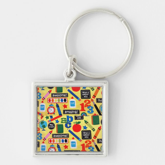 Doodle Preschool Art Teacher Good End of Year Teac Keychain (Front)