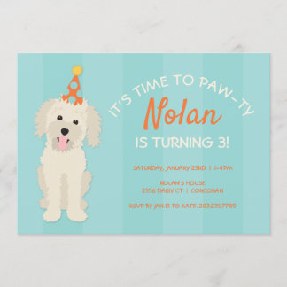 Doodle Puppy Birthday Party Invitation
