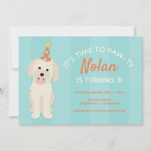 Doodle Puppy Birthday Party Invitation