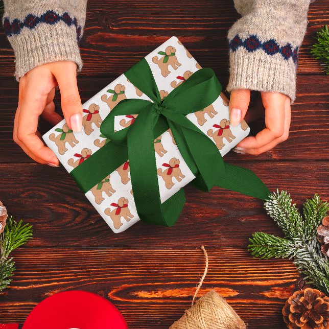 Doodle Puppy Dog Christmas Holiday Wrapping Paper (Cute doodle pup gift wrap!)