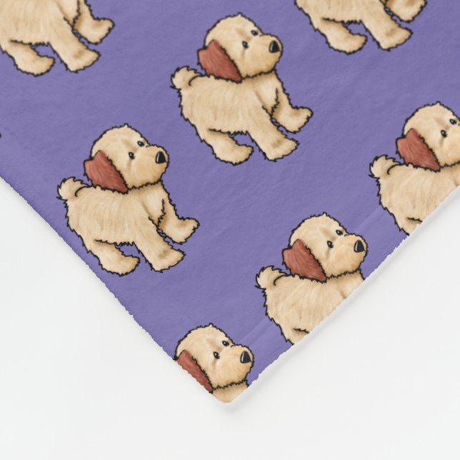 Doodle Puppy  Fleece Blanket (Corner)