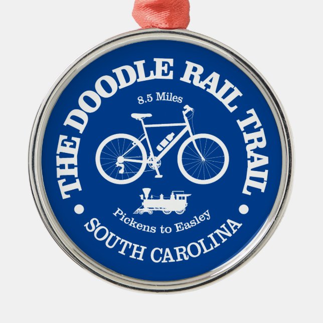 Doodle Rail Trail (cycling) Metal Ornament (Front)