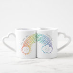 Doodle Rainbow Coffee Mug Set<br><div class="desc">Spread joy with this hand drawn doodle rainbow with emoji sunshine and cloud nesting mugs. Includes "You are my sunshine" message for the sunshine in your life.</div>