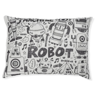 Doodle Robot Illustrator Drawing Pet Bed