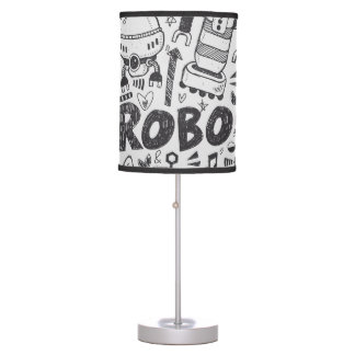 Doodle Robot Illustrator Drawing Table Lamp