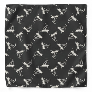Doodle Sailboat Pattern Bandana