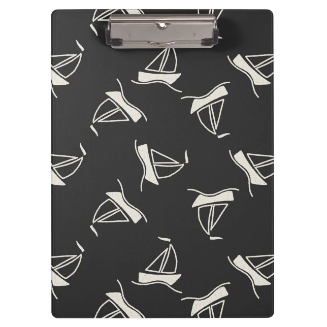 Doodle Sailboat Pattern Clipboard (Front)