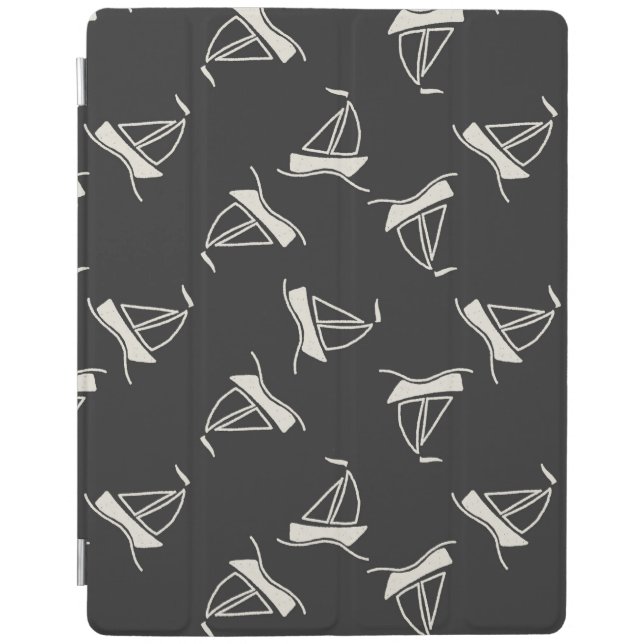 Doodle Sailboat Pattern iPad Smart Cover (Front)