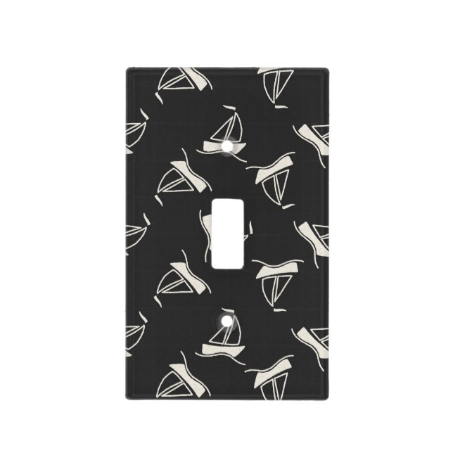 Doodle Sailboat Pattern Light Switch Cover (Front)