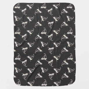 Doodle Sailboat Pattern Receiving Blanket