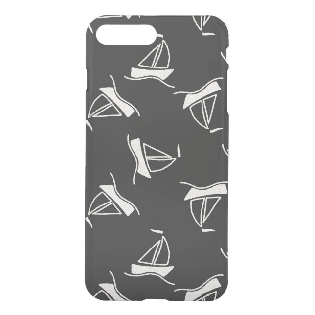 Doodle Sailboat Pattern Uncommon iPhone Case (Back)