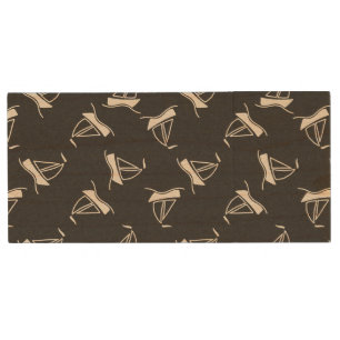 Doodle Sailboat Pattern Wood USB Flash Drive