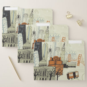 Doodle San Francisco Scene File Folder