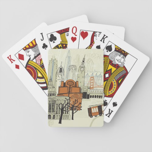 Doodle San Francisco Scene Playing Cards