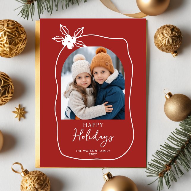 Doodle Scribble Christmas 4 Photo Hand Drawn  Holiday Card (Doodle Scribble Christmas 4 Photo Hand Drawn Holiday Card)