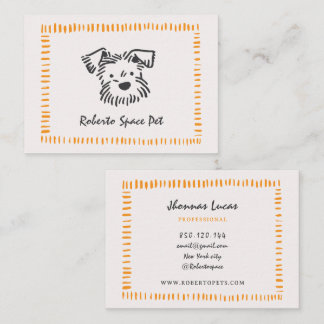 Doodle script dog pets business card