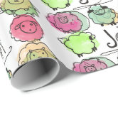 Cute baby shower gifts doodle black & white design wrapping paper