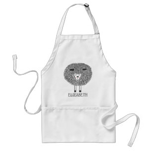 Doodle Sheep Personalized Adult Apron