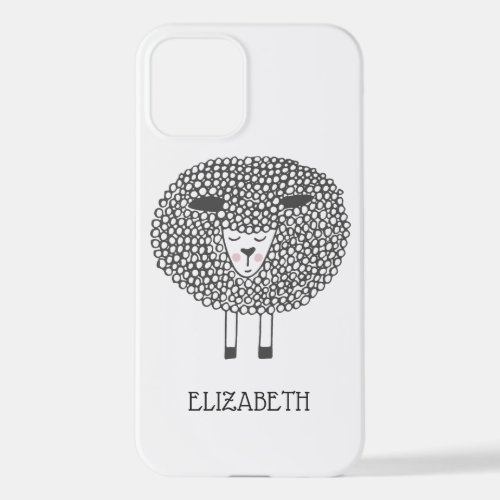 Doodle Sheep Personalized iPhone 12 Case