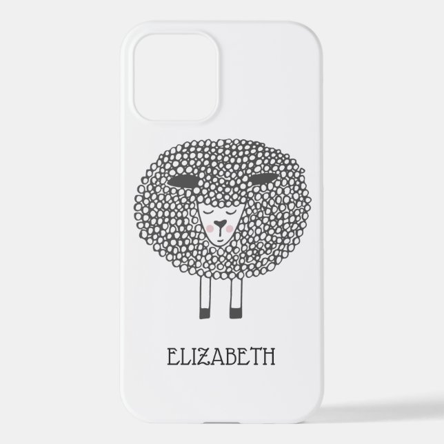 Doodle Sheep Personalized iPhone Case (Back)
