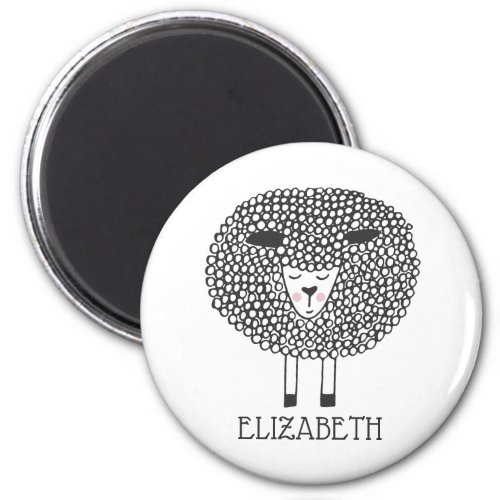 Doodle Sheep Personalized Magnet
