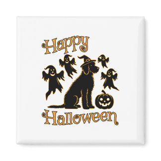 Doodle Silhouette Happy Halloween  Magnet