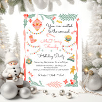 Doodle Sketch Funky Christmas Holiday Party Invitation