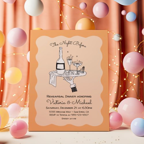 Doodle Sketch Funky Rehearsal Dinner Invitation
