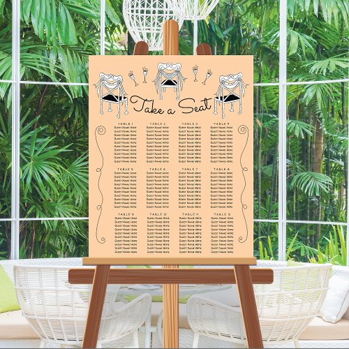 Doodle Sketch hand drawn Chairs Seating Chart