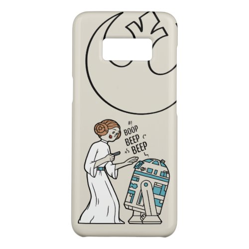 Doodle Sketch Leia  R2_D2 on Death Star Case_Mate Samsung Galaxy S8 Case