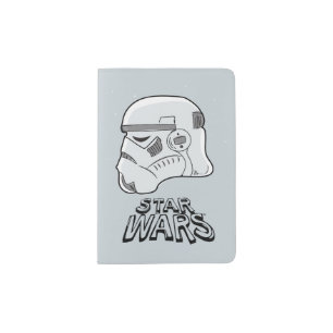 Doodle Sketch Stormtrooper Helmet Passport Holder