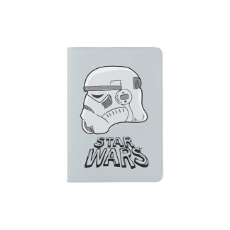 Doodle Sketch Stormtrooper Helmet Passport Holder