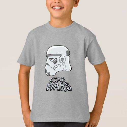 Doodle Sketch Stormtrooper Helmet T_Shirt