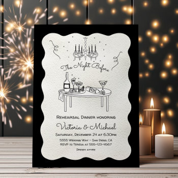 Doodle Sketch The Night Before Rehearsal Dinner Invitation by McBooboo at Zazzle