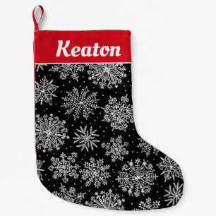 Doodle Snowflakes Personalized Christmas Stocking