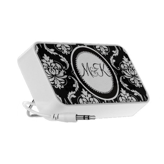 Doodle Speaker Elegant Damask Monograms Wedding (Side)