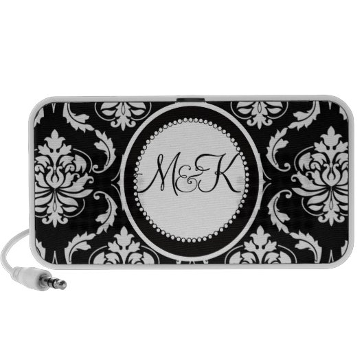 Doodle Speaker Elegant Damask Monograms Wedding (Front)