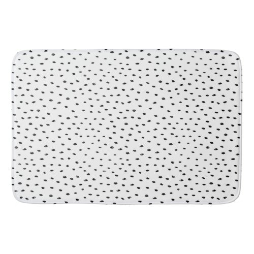 Doodle Spot Black  White Pattern Bath Mat