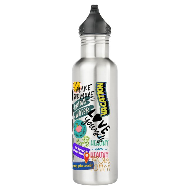 Doodle Sticker Collage Tumbler Wrap – Hydration &  Stainless Steel Water Bottle (Right)