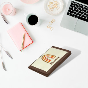 Doodle Style Boho Rainbow Trifold Wallet